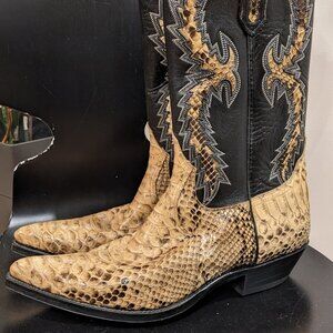 Sena Handmade Snakeskin Cowboy Boots Mens 8.5